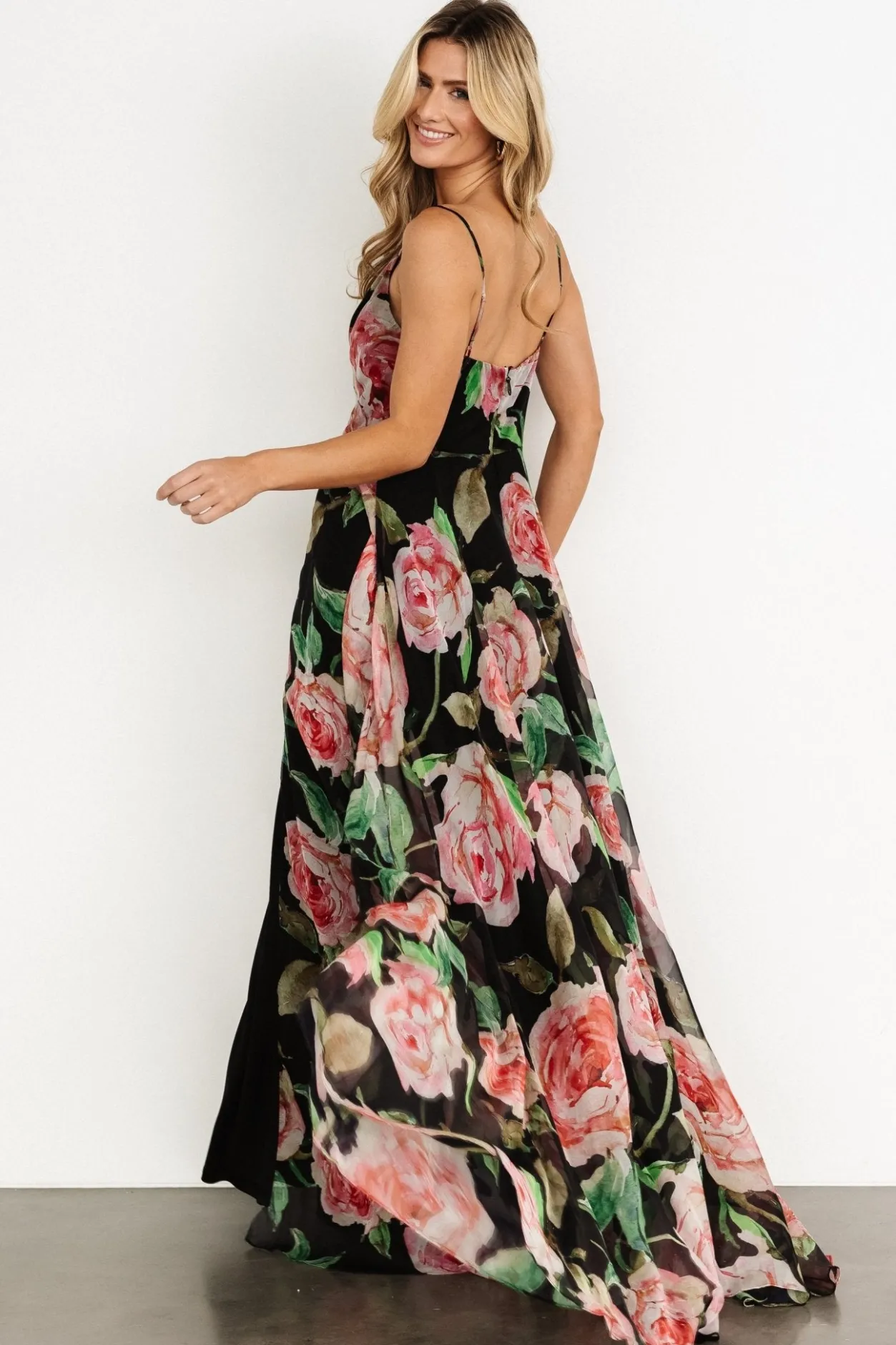 Online Baltic Born Vivienne Maxi Dress | Black Rose Floral BlackRoseFloral