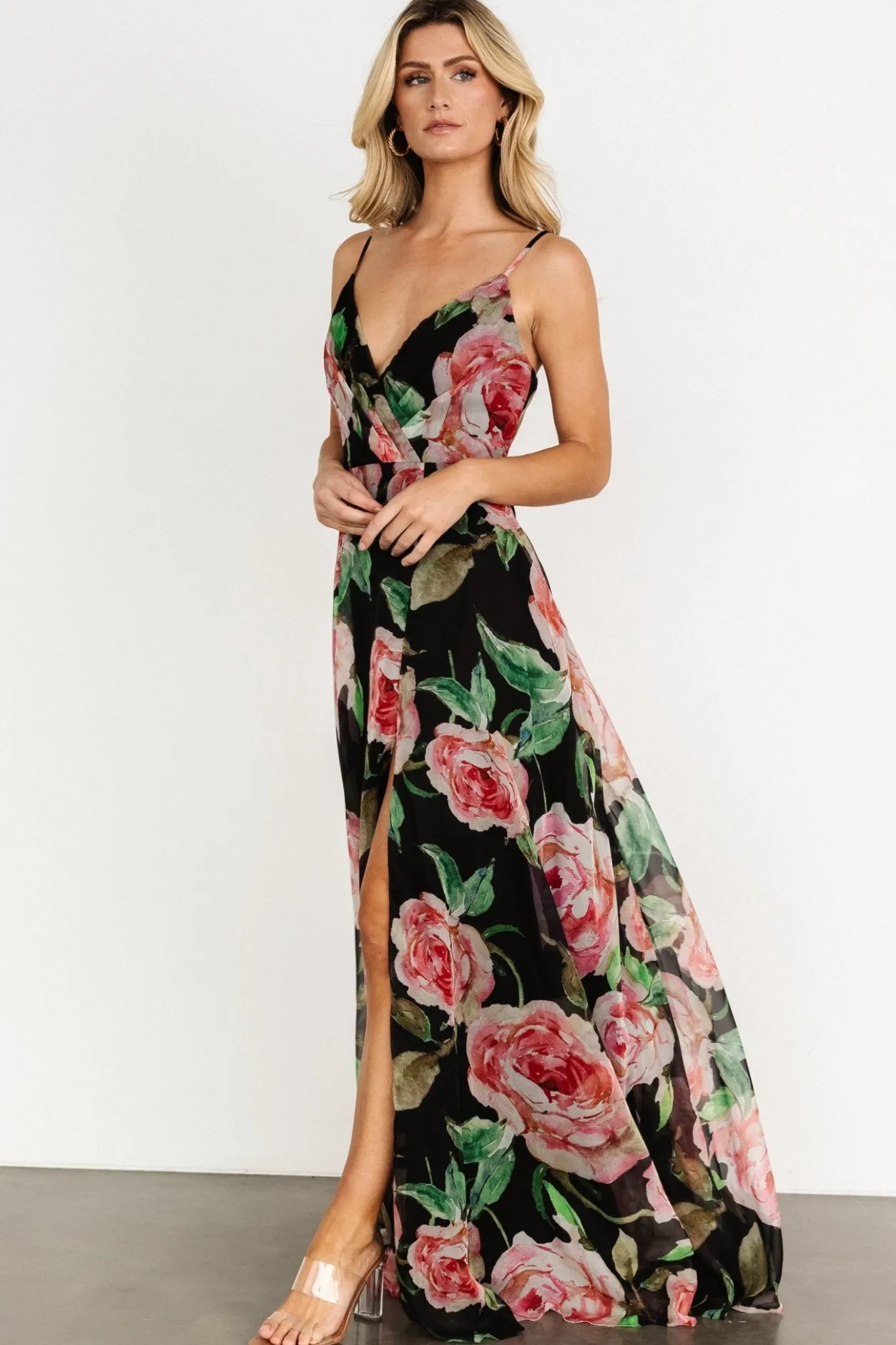 Online Baltic Born Vivienne Maxi Dress | Black Rose Floral BlackRoseFloral