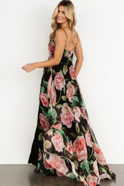 Online Baltic Born Vivienne Maxi Dress | Black Rose Floral BlackRoseFloral