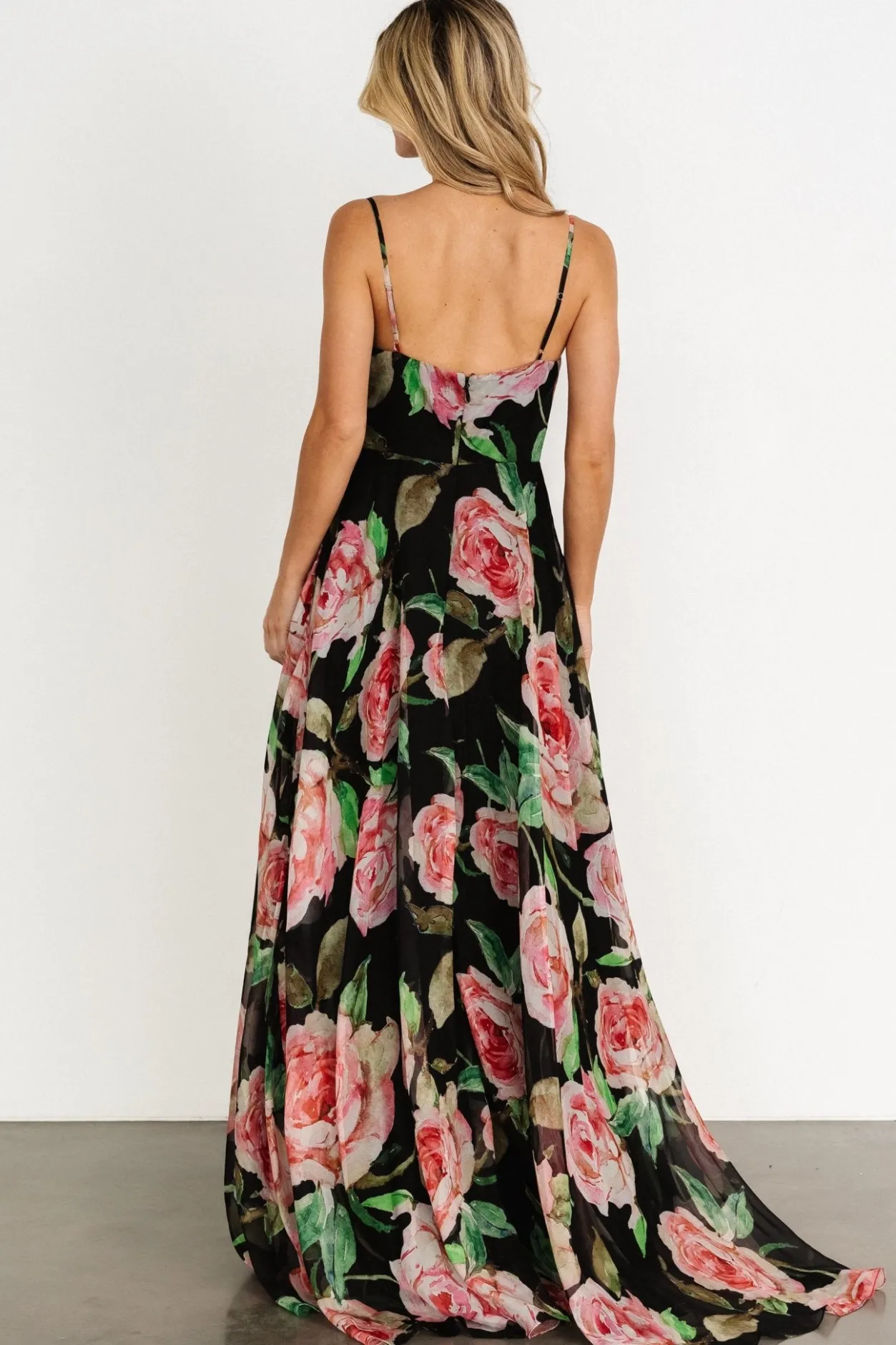 Online Baltic Born Vivienne Maxi Dress | Black Rose Floral BlackRoseFloral