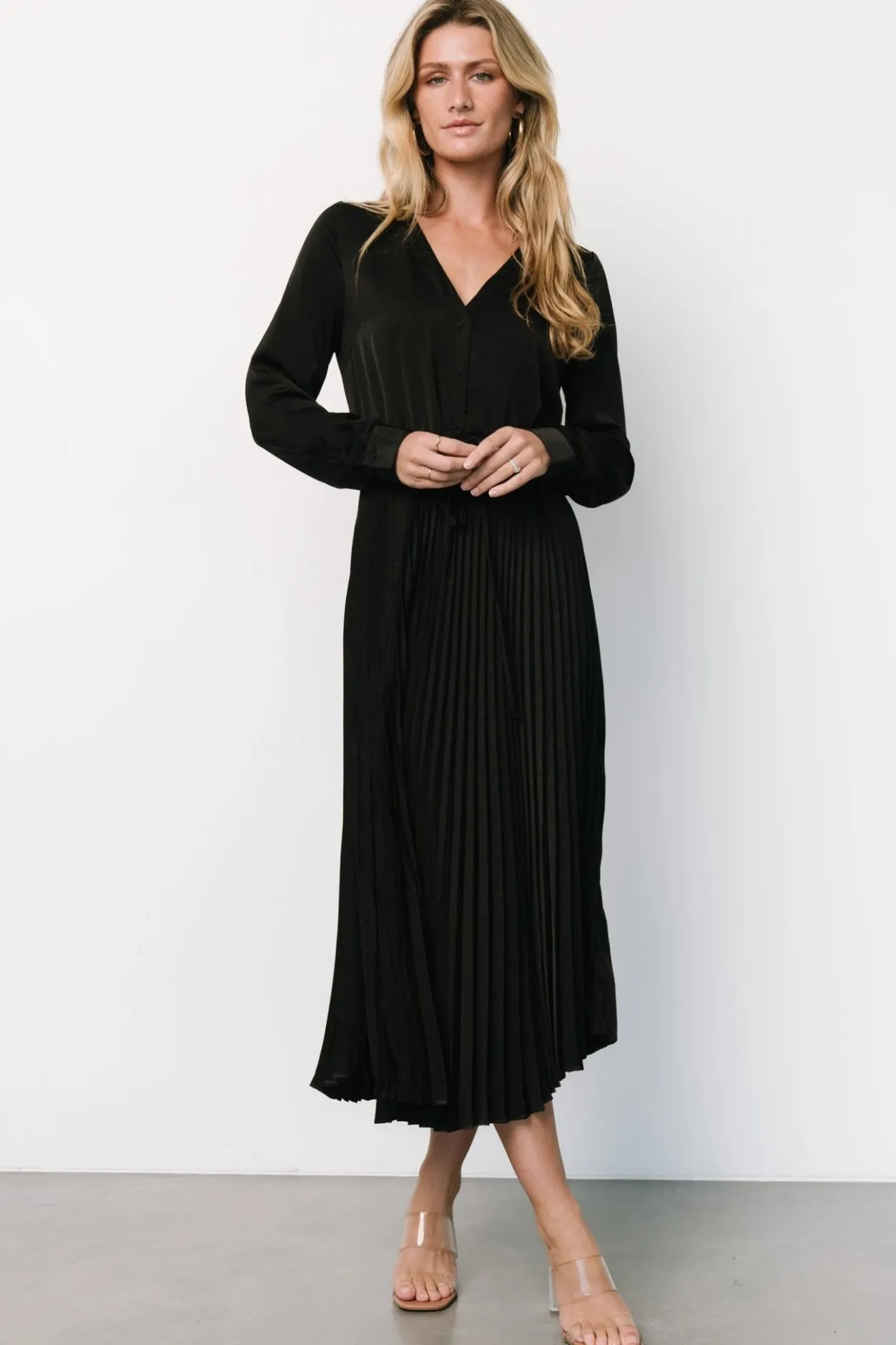 Online Baltic Born Waco Pleated Dress | Black
