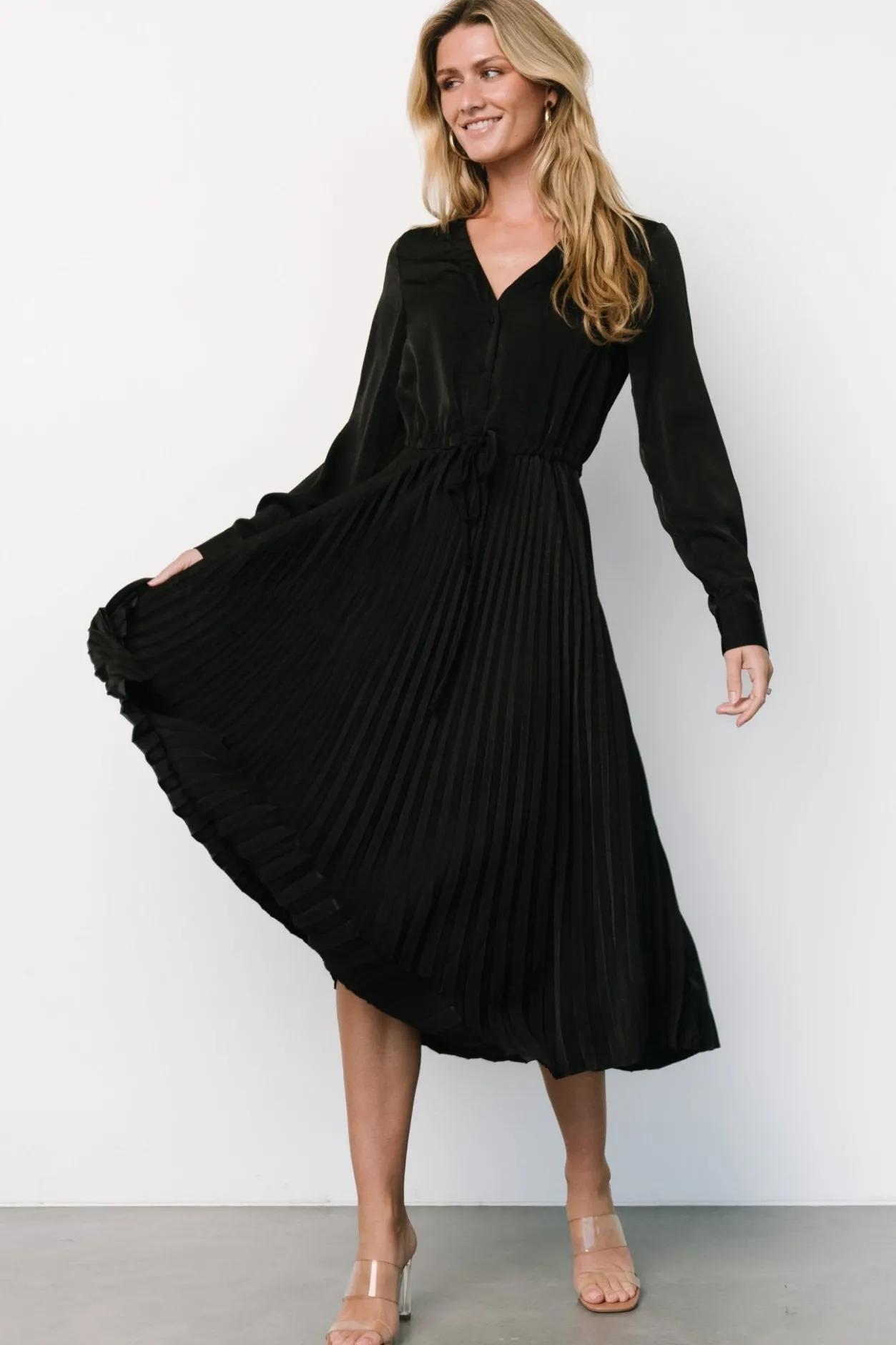 Online Baltic Born Waco Pleated Dress | Black