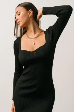 Outlet Baltic Born Waldorf Ribbed Midi Dress | Black