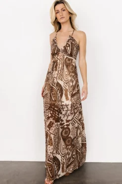 Hot Baltic Born Wallace Open Back Dress | Mocha Print MochaPrint