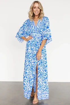 Fashion Baltic Born Watson Kimono Maxi Dress | Blue + White Blue+White