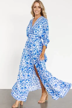 Fashion Baltic Born Watson Kimono Maxi Dress | Blue + White Blue+White