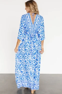Fashion Baltic Born Watson Kimono Maxi Dress | Blue + White Blue+White