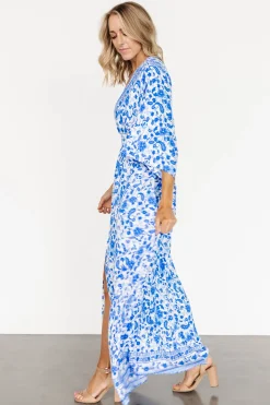 Fashion Baltic Born Watson Kimono Maxi Dress | Blue + White Blue+White