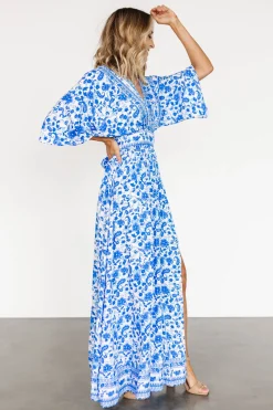 Fashion Baltic Born Watson Kimono Maxi Dress | Blue + White Blue+White