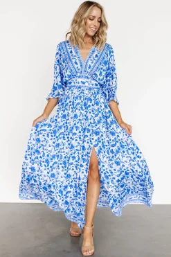 Fashion Baltic Born Watson Kimono Maxi Dress | Blue + White Blue+White