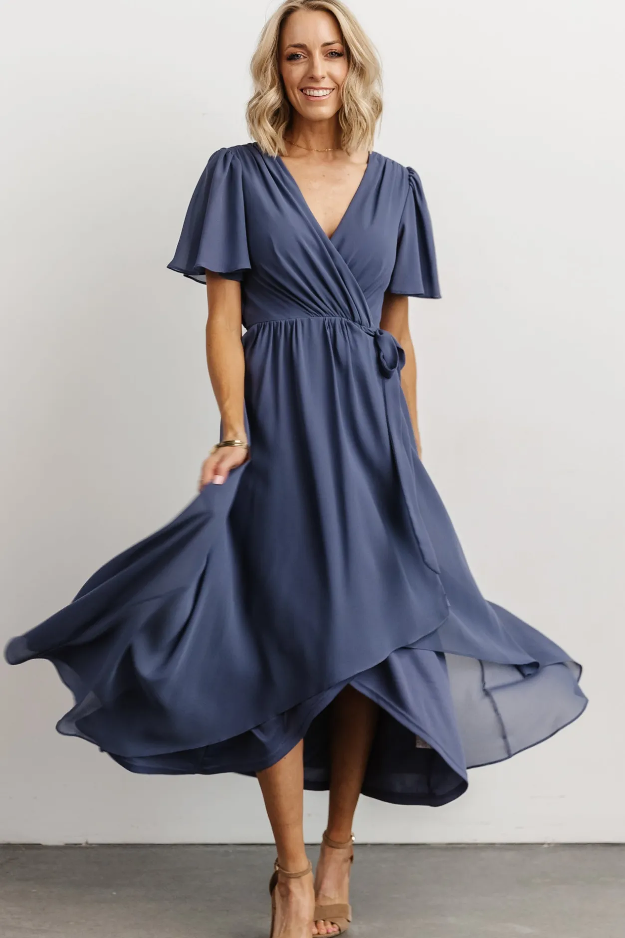 Outlet Baltic Born Waverly Wrap Dress | Slate Blue SlateBlue