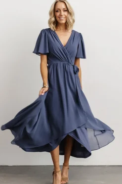 Outlet Baltic Born Waverly Wrap Dress | Slate Blue SlateBlue