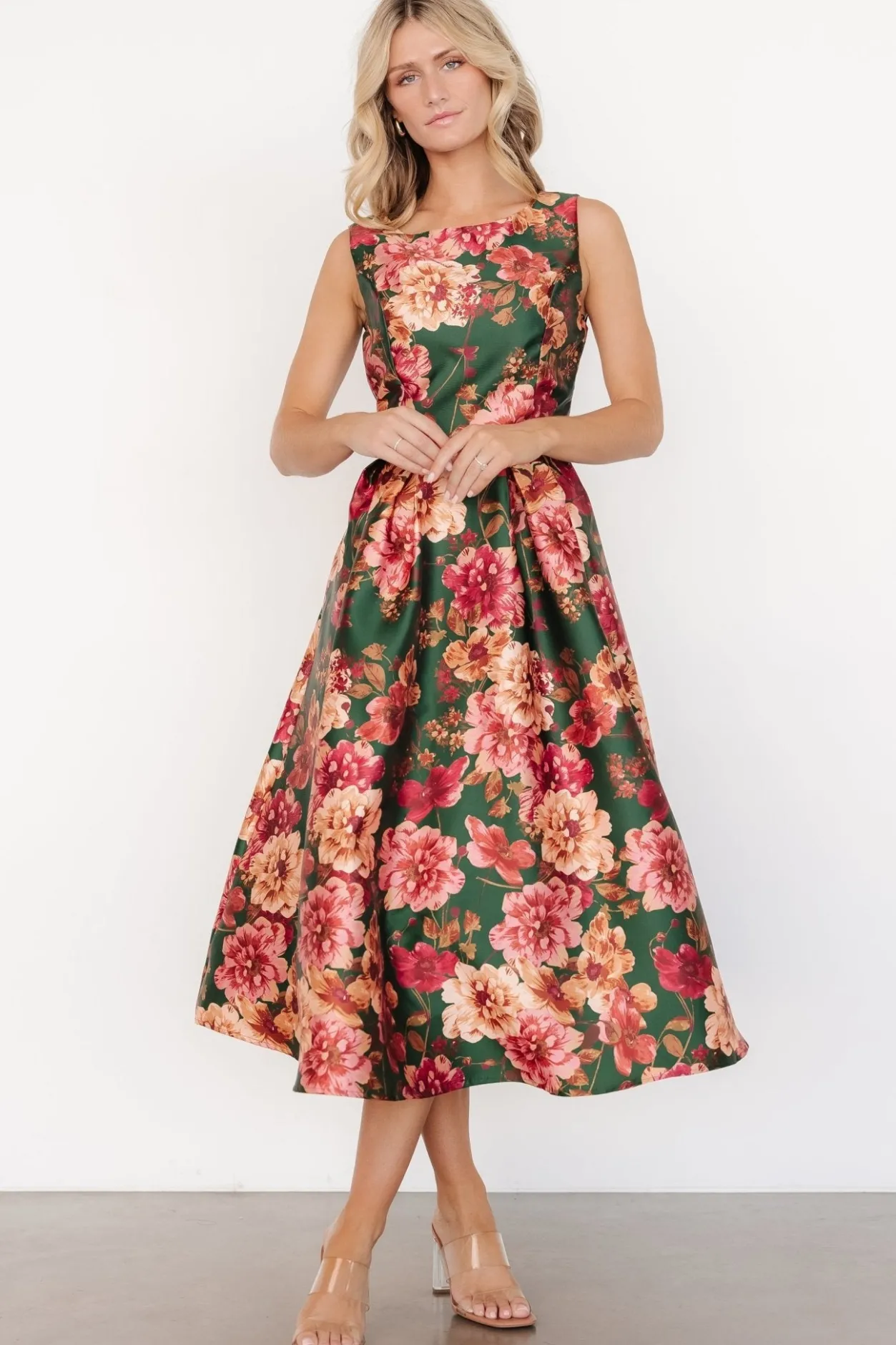 Fashion Baltic Born Wendy Sleeveless Dress | Emerald Multi Floral EmeraldMultiFloral