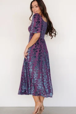 Sale Baltic Born Westbrook Velvet Dress | Plum + Blue Floral Plum+BlueFloral