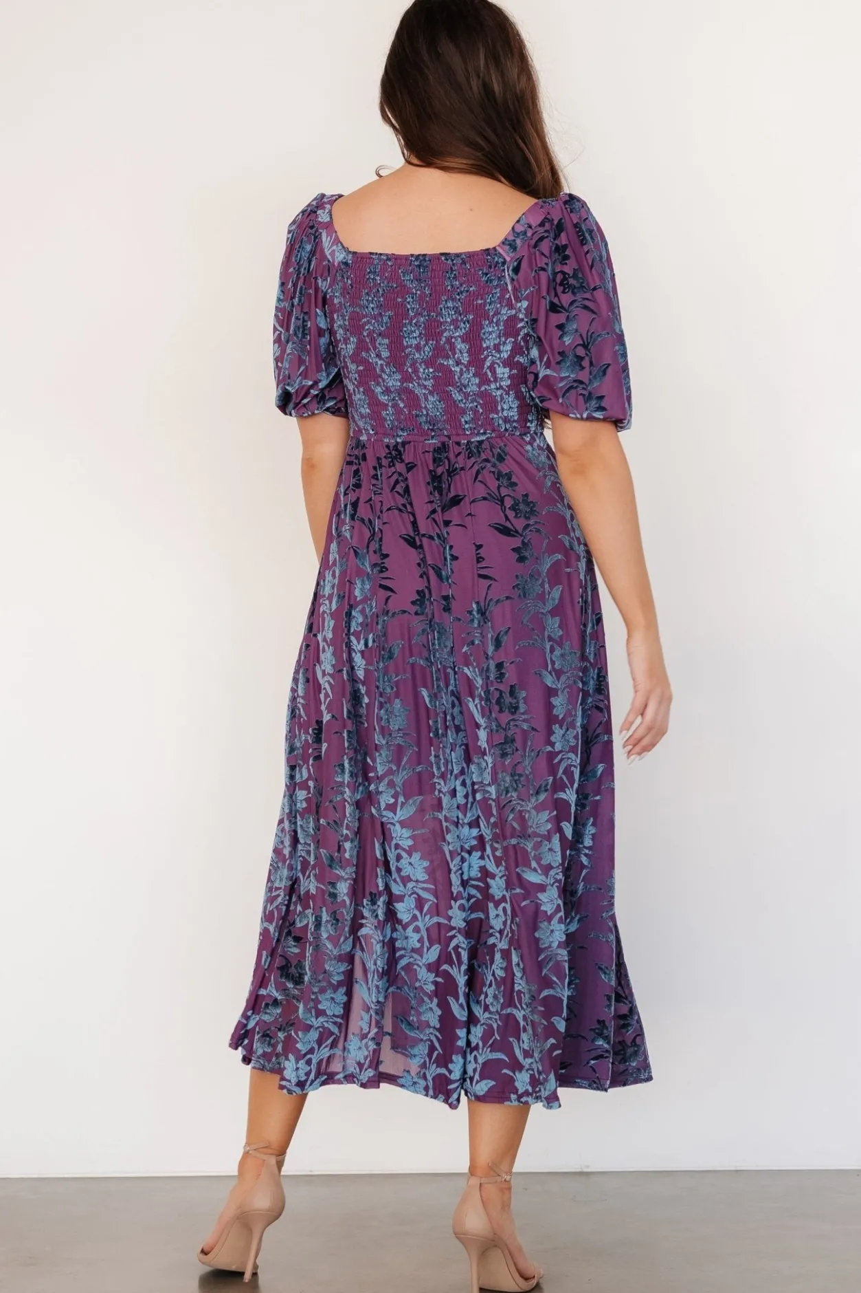 Sale Baltic Born Westbrook Velvet Dress | Plum + Blue Floral Plum+BlueFloral