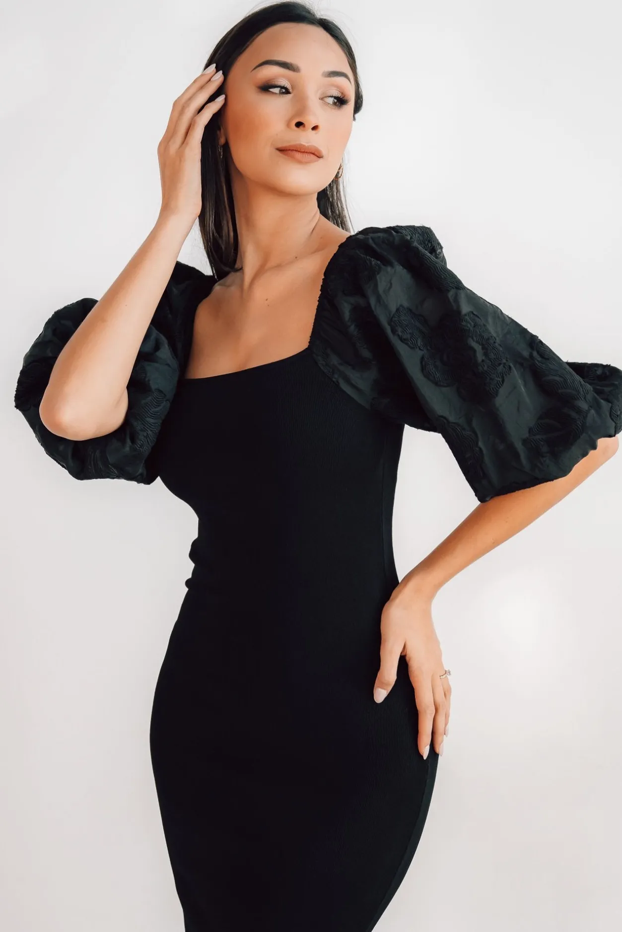 Fashion Baltic Born Weyland Bodycon Midi Dress | Black