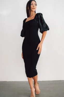 Fashion Baltic Born Weyland Bodycon Midi Dress | Black