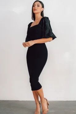 Fashion Baltic Born Weyland Bodycon Midi Dress | Black