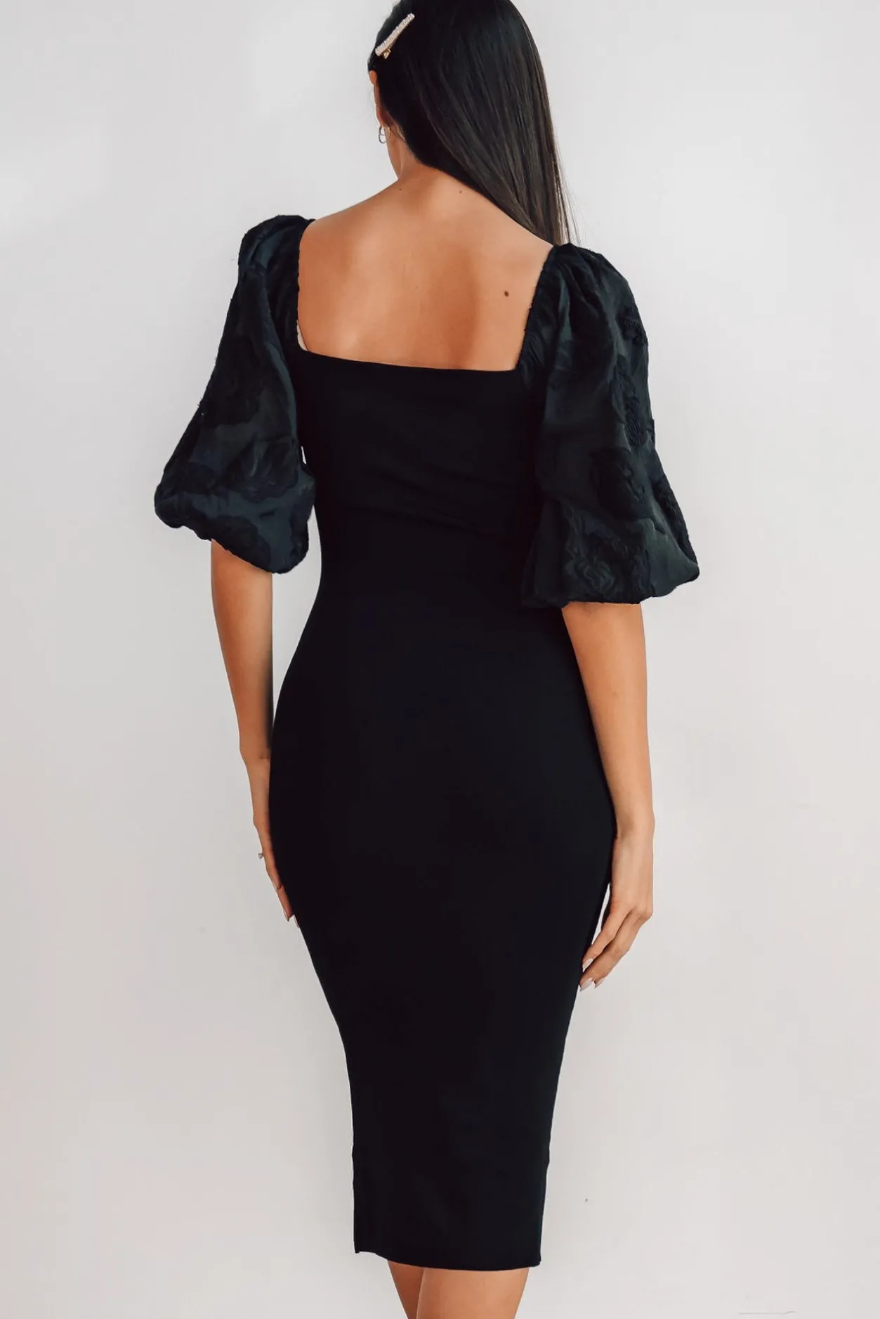 Fashion Baltic Born Weyland Bodycon Midi Dress | Black