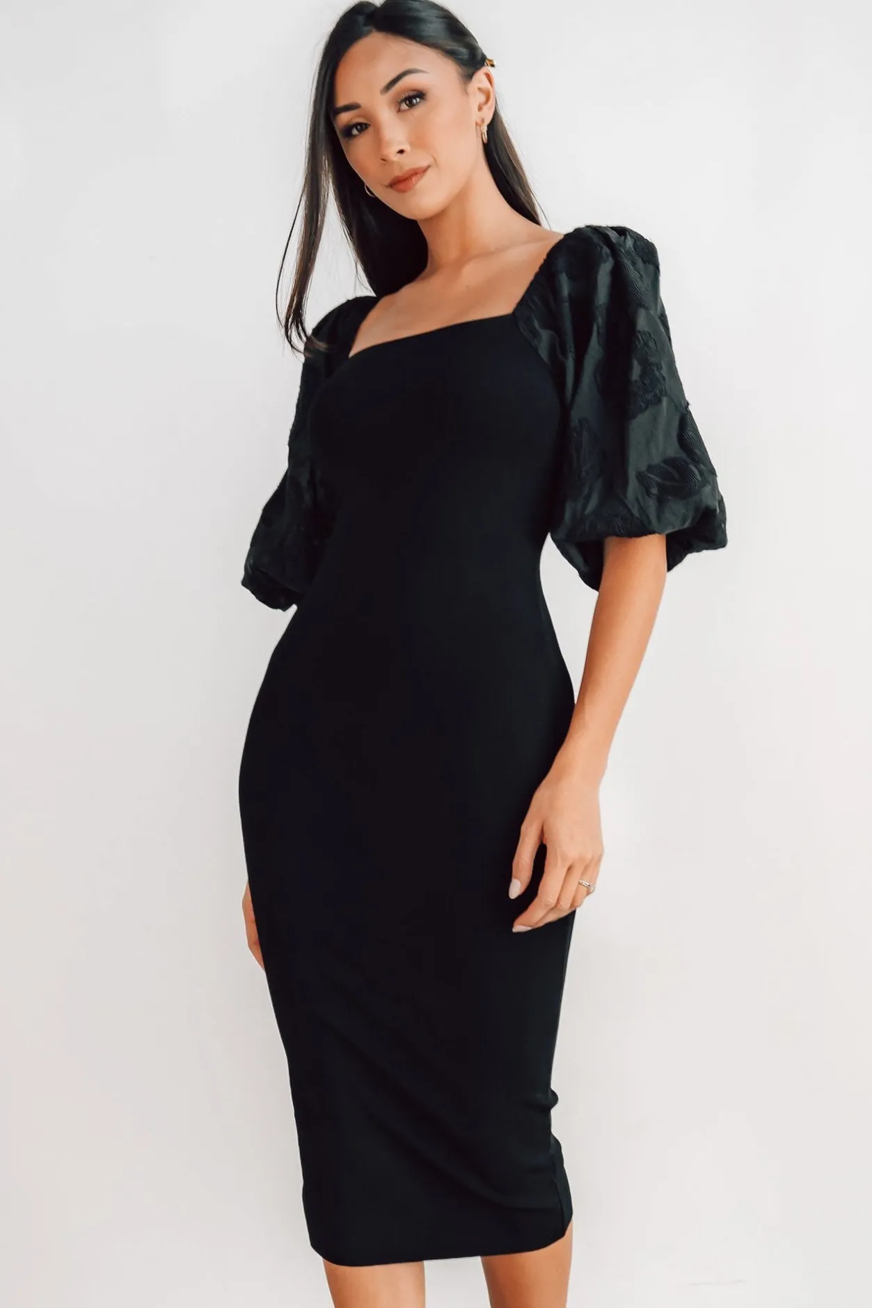 Fashion Baltic Born Weyland Bodycon Midi Dress | Black