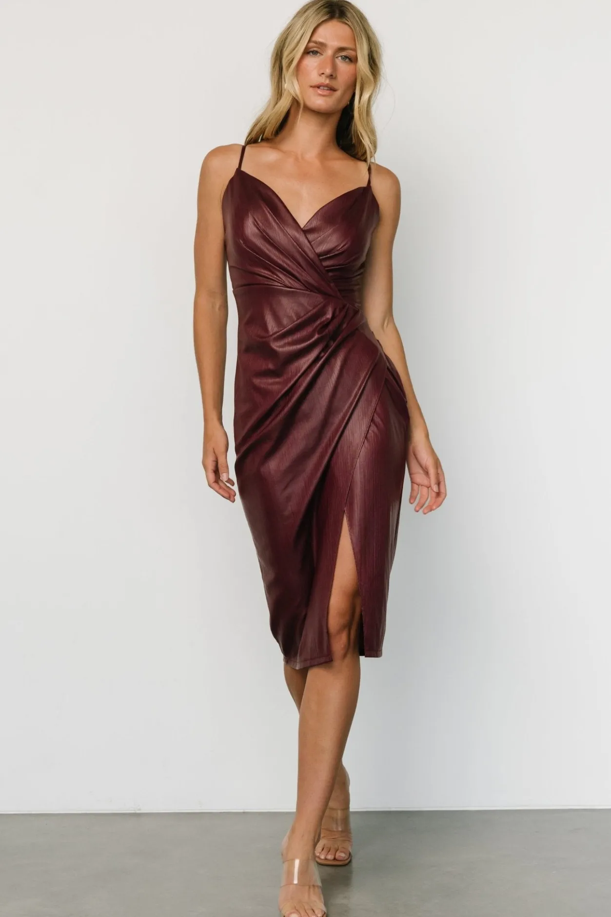 Online Baltic Born Whitney Midi Dress | Deep Mulberry DeepMulberry