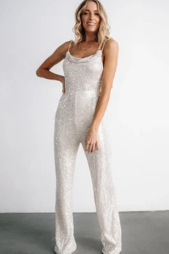 Discount Baltic Born Willett Sequin Jumpsuit | Cream