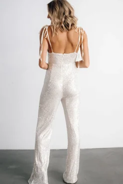 Discount Baltic Born Willett Sequin Jumpsuit | Cream