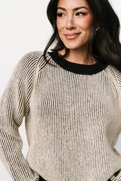 Online Baltic Born Winifred Ribbed Sweater | Black + Ivory Black+Ivory