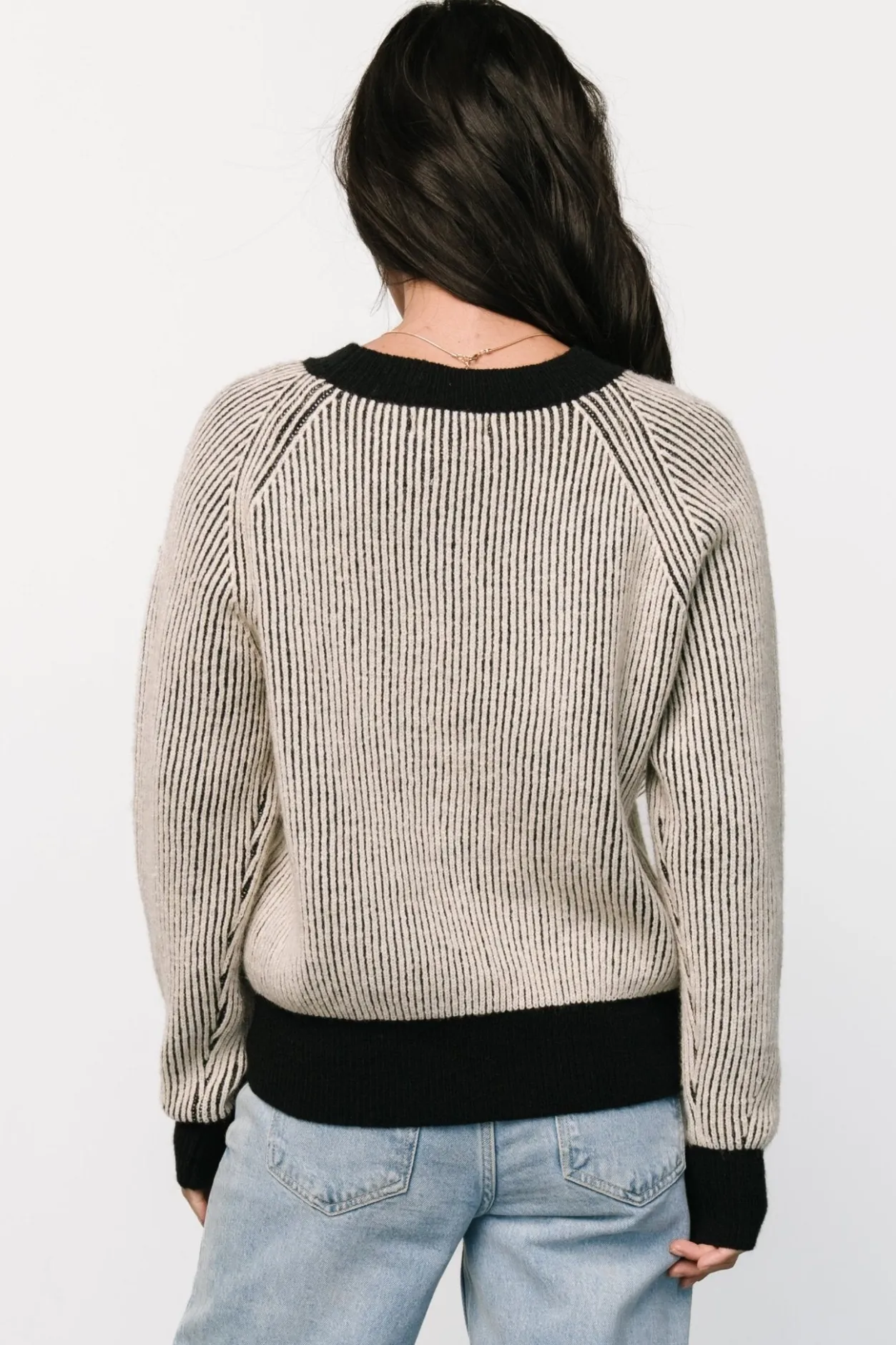 Online Baltic Born Winifred Ribbed Sweater | Black + Ivory Black+Ivory