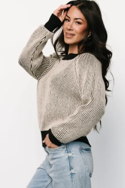 Online Baltic Born Winifred Ribbed Sweater | Black + Ivory Black+Ivory