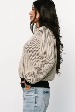 Online Baltic Born Winifred Ribbed Sweater | Black + Ivory Black+Ivory
