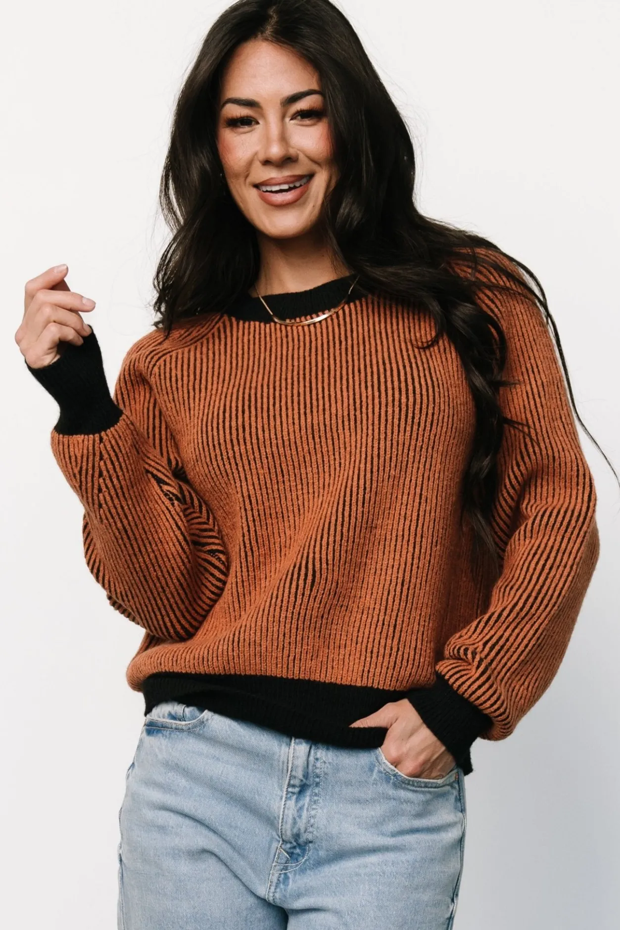 Best Baltic Born Winifred Ribbed Sweater | Black + Spice Black+Spice