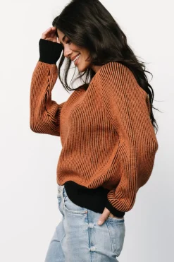 Best Baltic Born Winifred Ribbed Sweater | Black + Spice Black+Spice