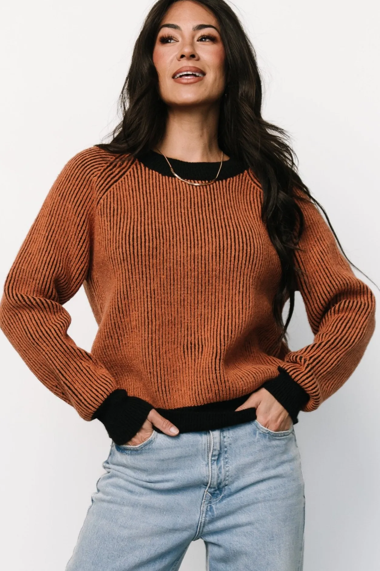 Best Baltic Born Winifred Ribbed Sweater | Black + Spice Black+Spice