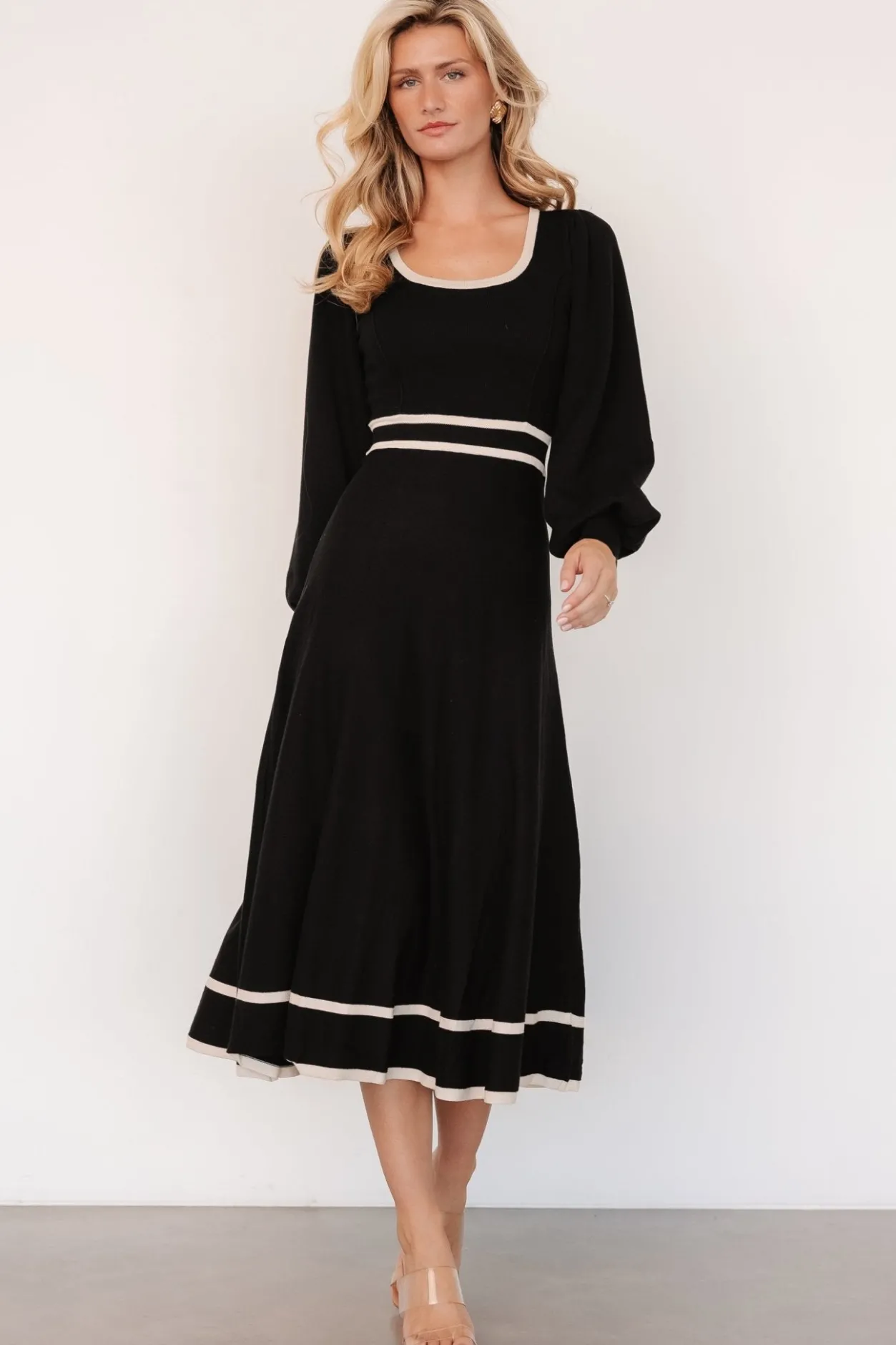 Fashion Baltic Born Winslet Knit Dress | Black + Cream Black+Cream