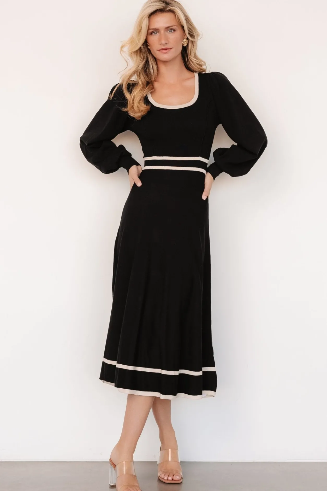 Fashion Baltic Born Winslet Knit Dress | Black + Cream Black+Cream