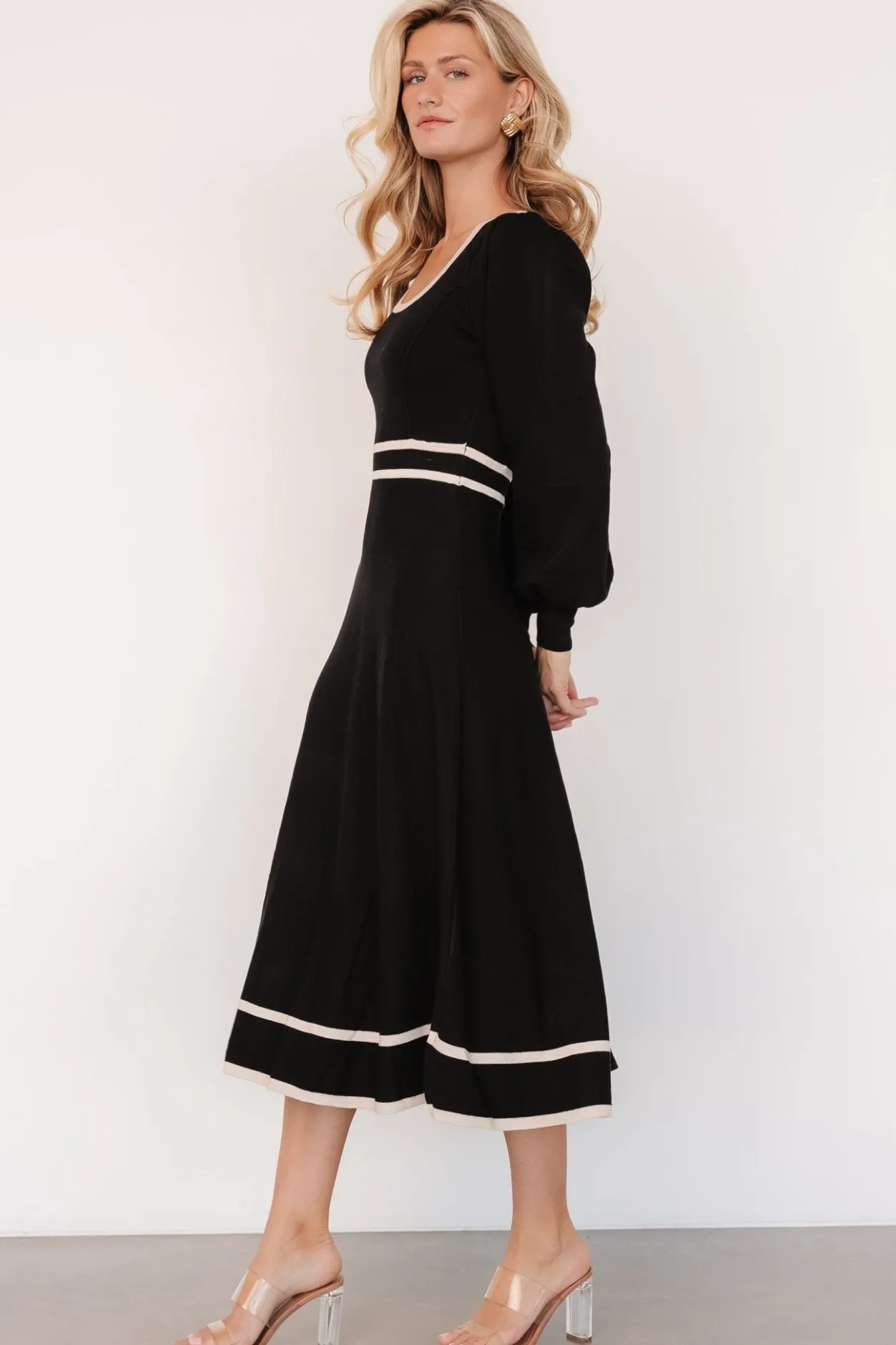 Fashion Baltic Born Winslet Knit Dress | Black + Cream Black+Cream