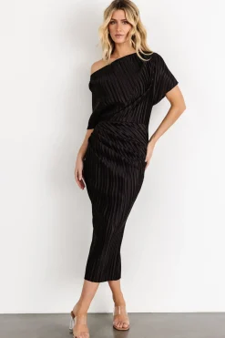 Clearance Baltic Born Winslow Pleated Midi Dress | Black