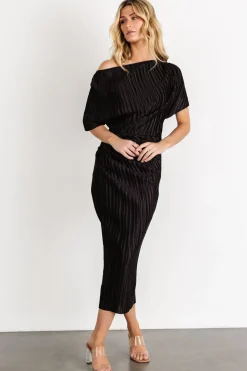 Clearance Baltic Born Winslow Pleated Midi Dress | Black