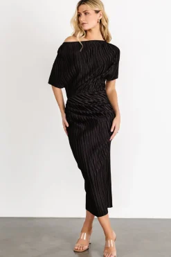 Clearance Baltic Born Winslow Pleated Midi Dress | Black