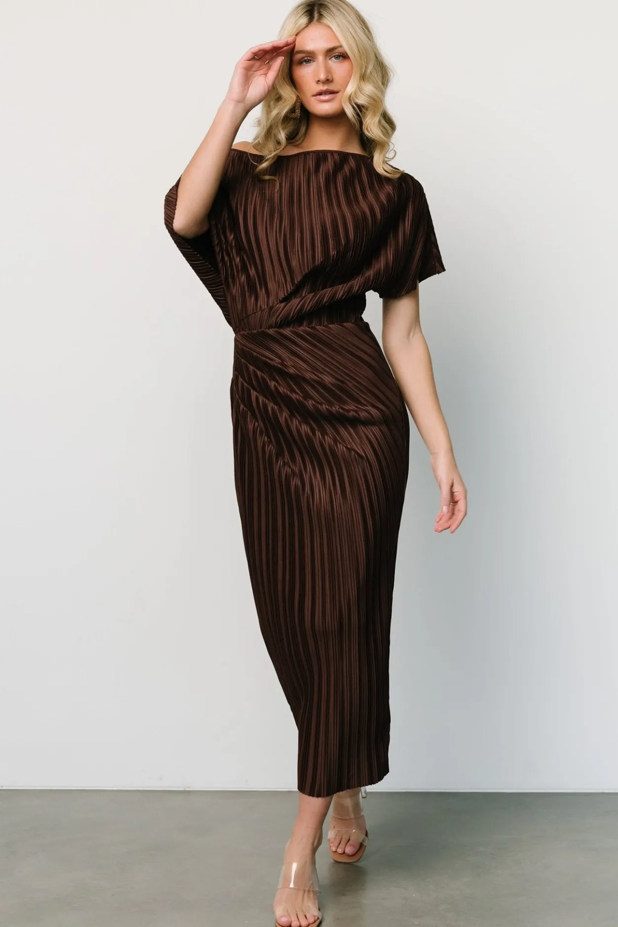 Best Baltic Born Winslow Pleated Midi Dress | Dark Brown DarkBrown