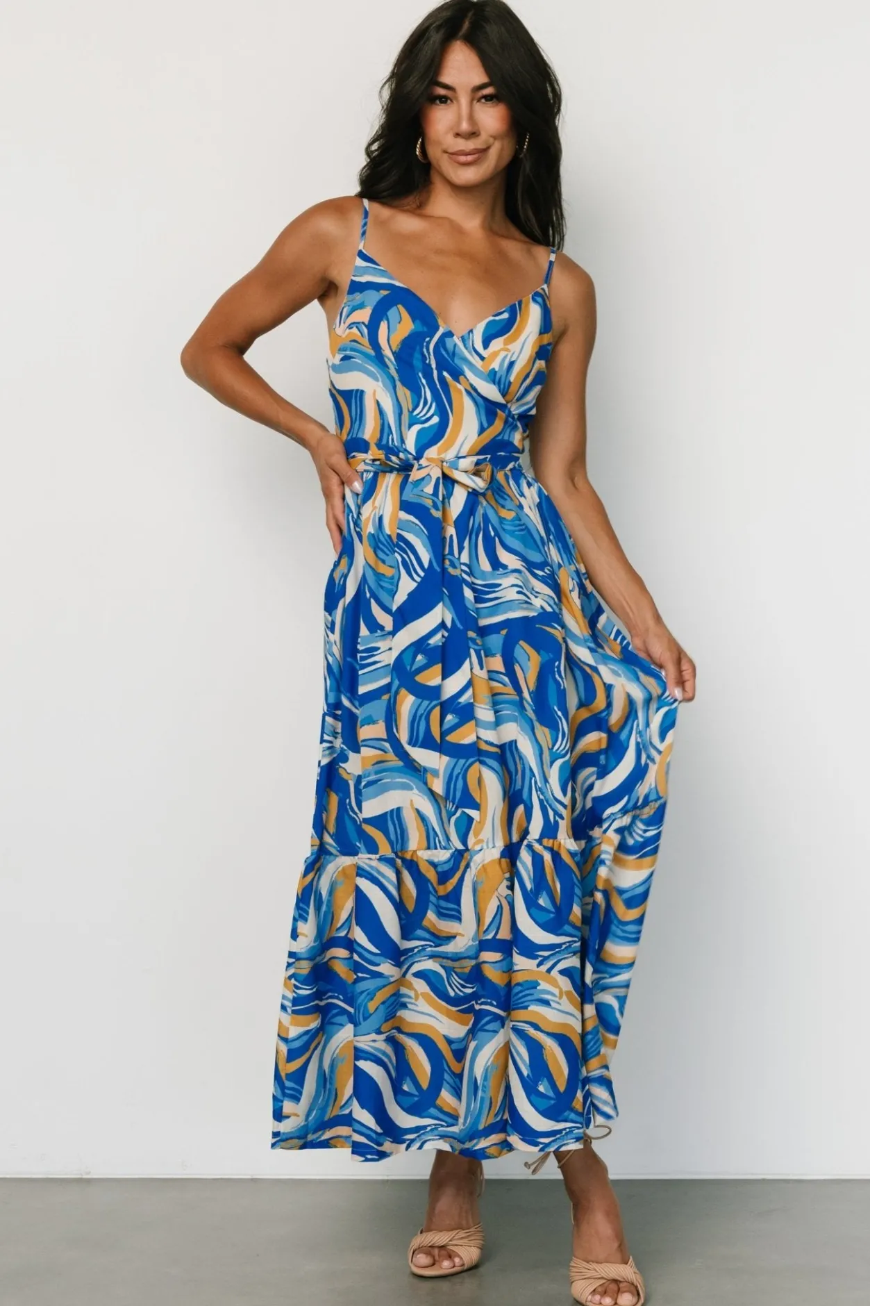 Outlet Baltic Born Yara Wrap Dress | Blue + Gold Multi Blue+GoldMulti