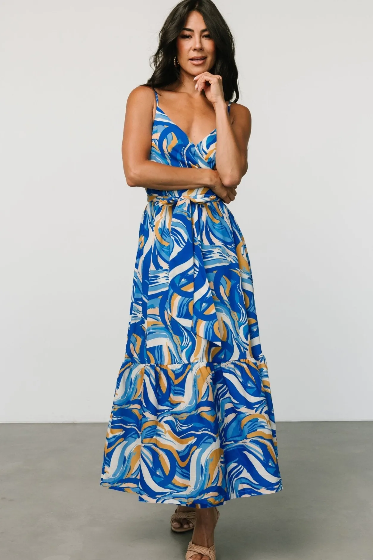 Outlet Baltic Born Yara Wrap Dress | Blue + Gold Multi Blue+GoldMulti