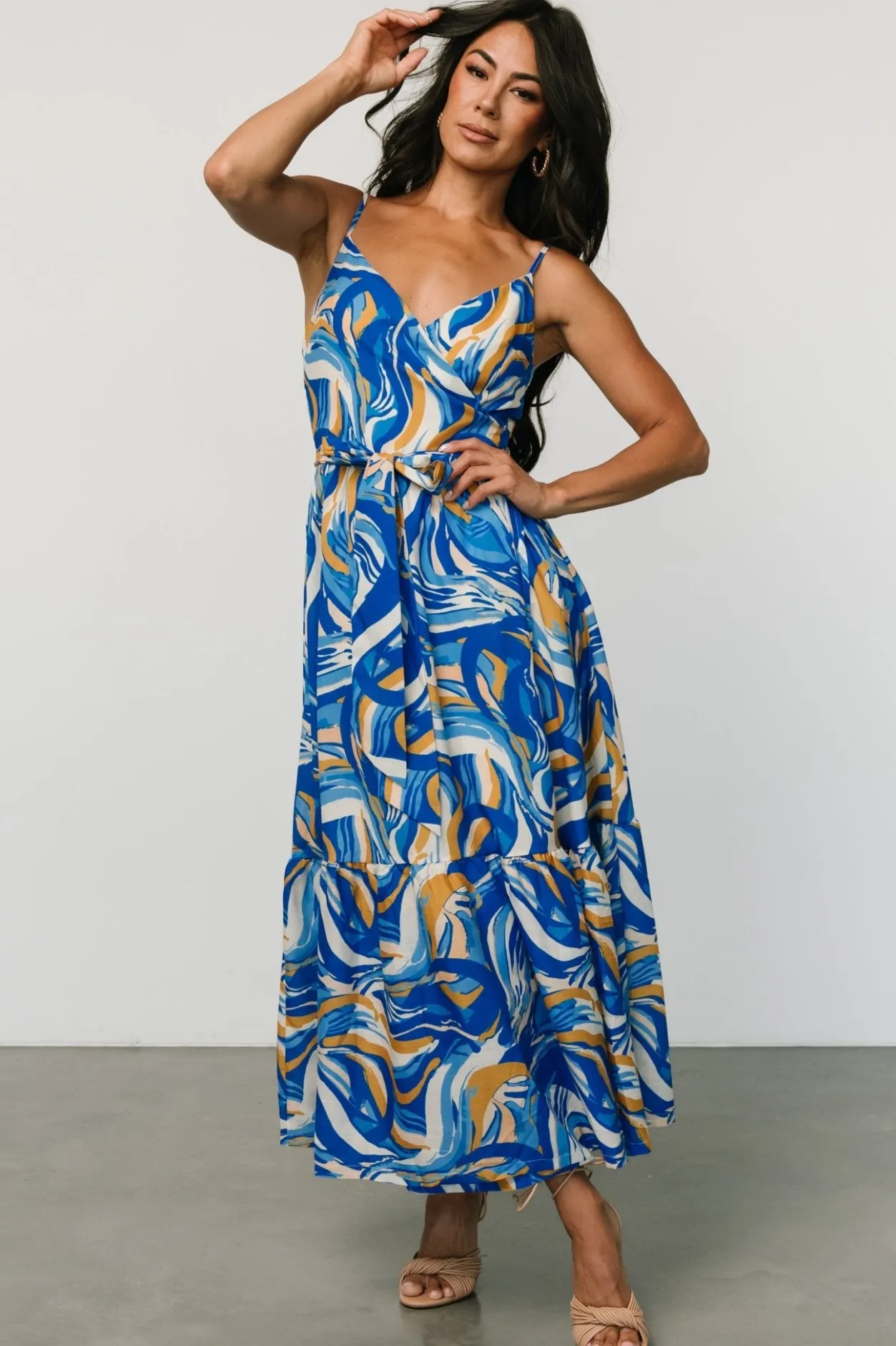 Outlet Baltic Born Yara Wrap Dress | Blue + Gold Multi Blue+GoldMulti