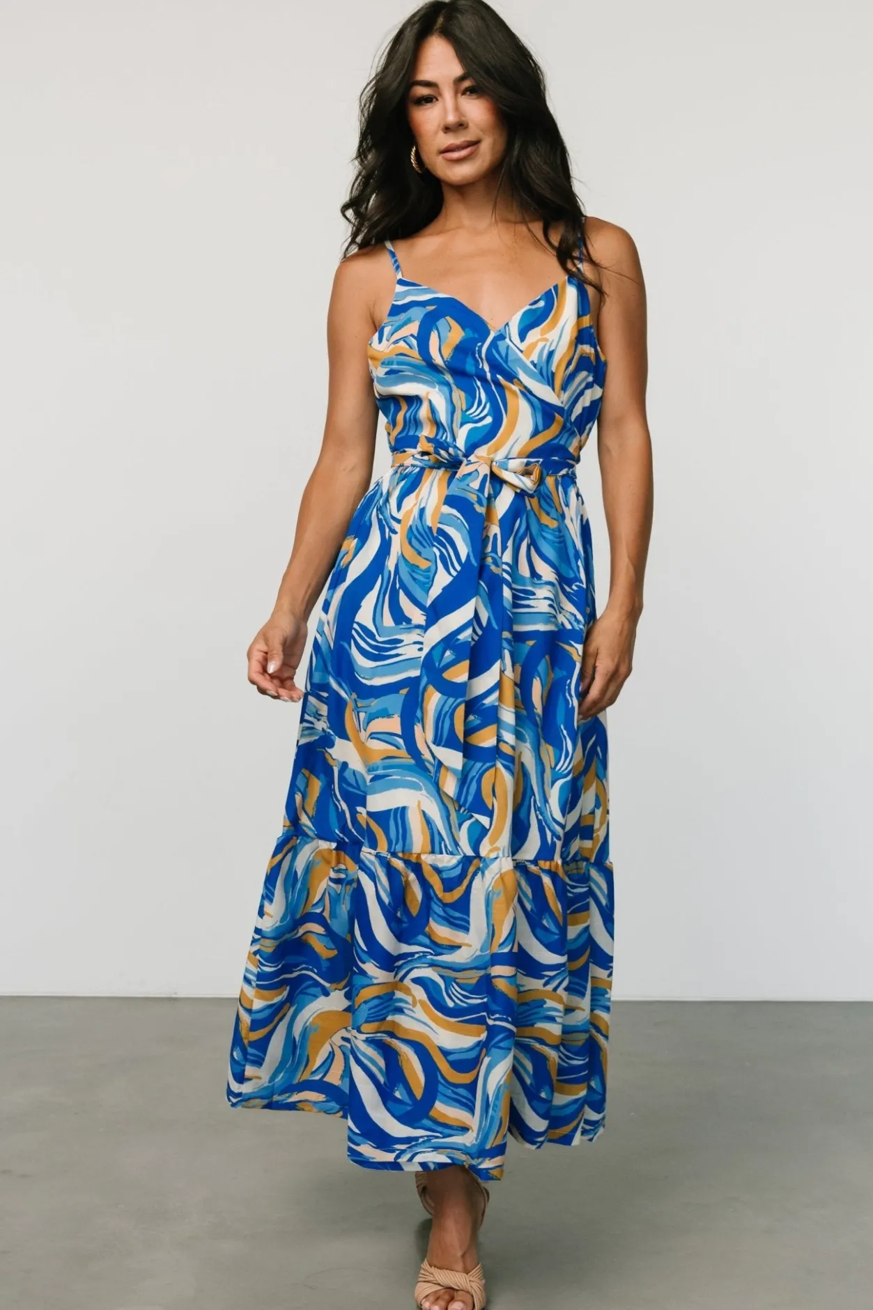 Outlet Baltic Born Yara Wrap Dress | Blue + Gold Multi Blue+GoldMulti