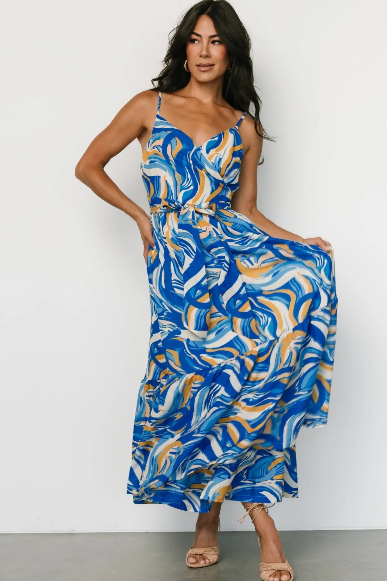 Outlet Baltic Born Yara Wrap Dress | Blue + Gold Multi Blue+GoldMulti