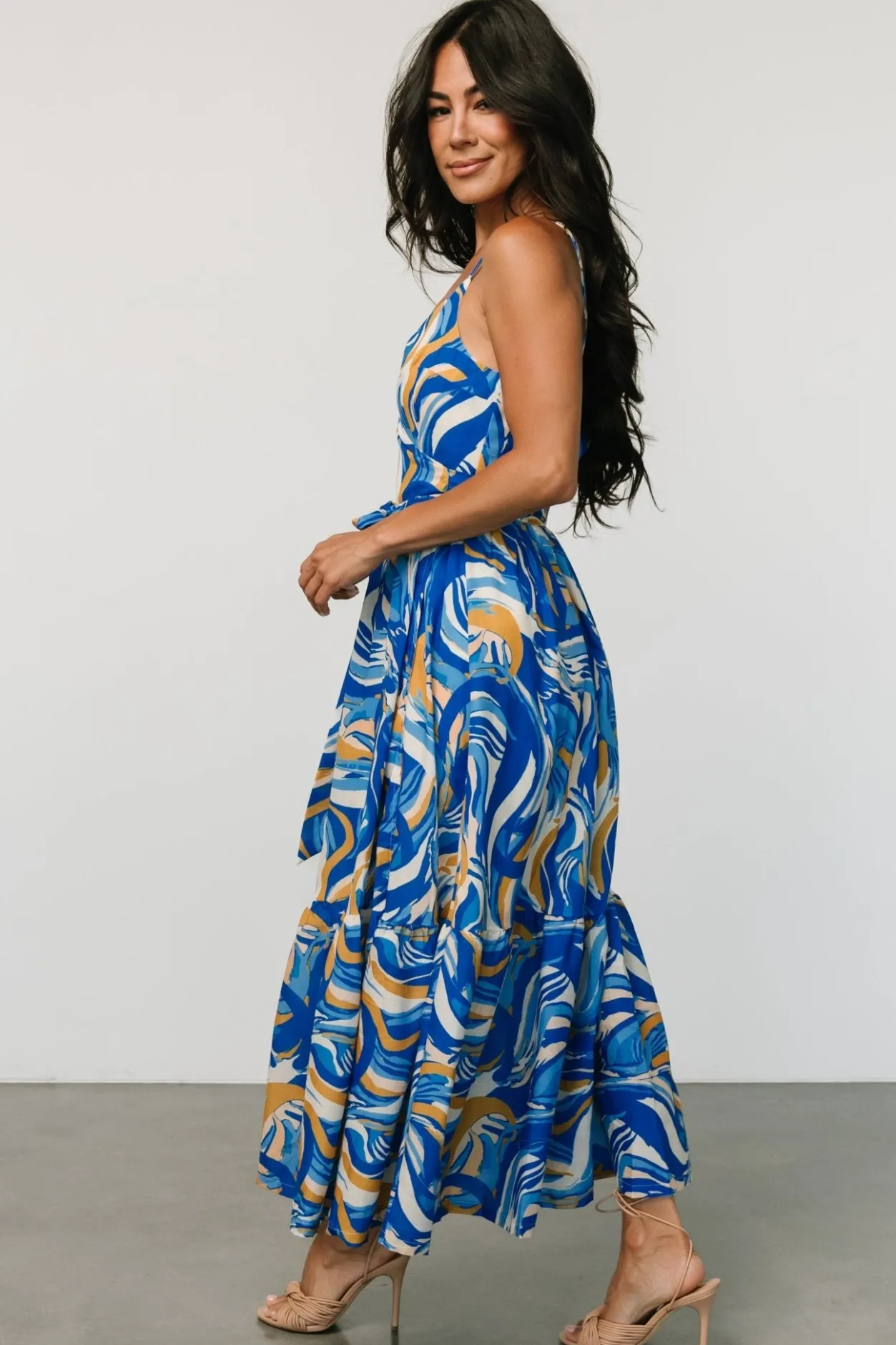 Outlet Baltic Born Yara Wrap Dress | Blue + Gold Multi Blue+GoldMulti