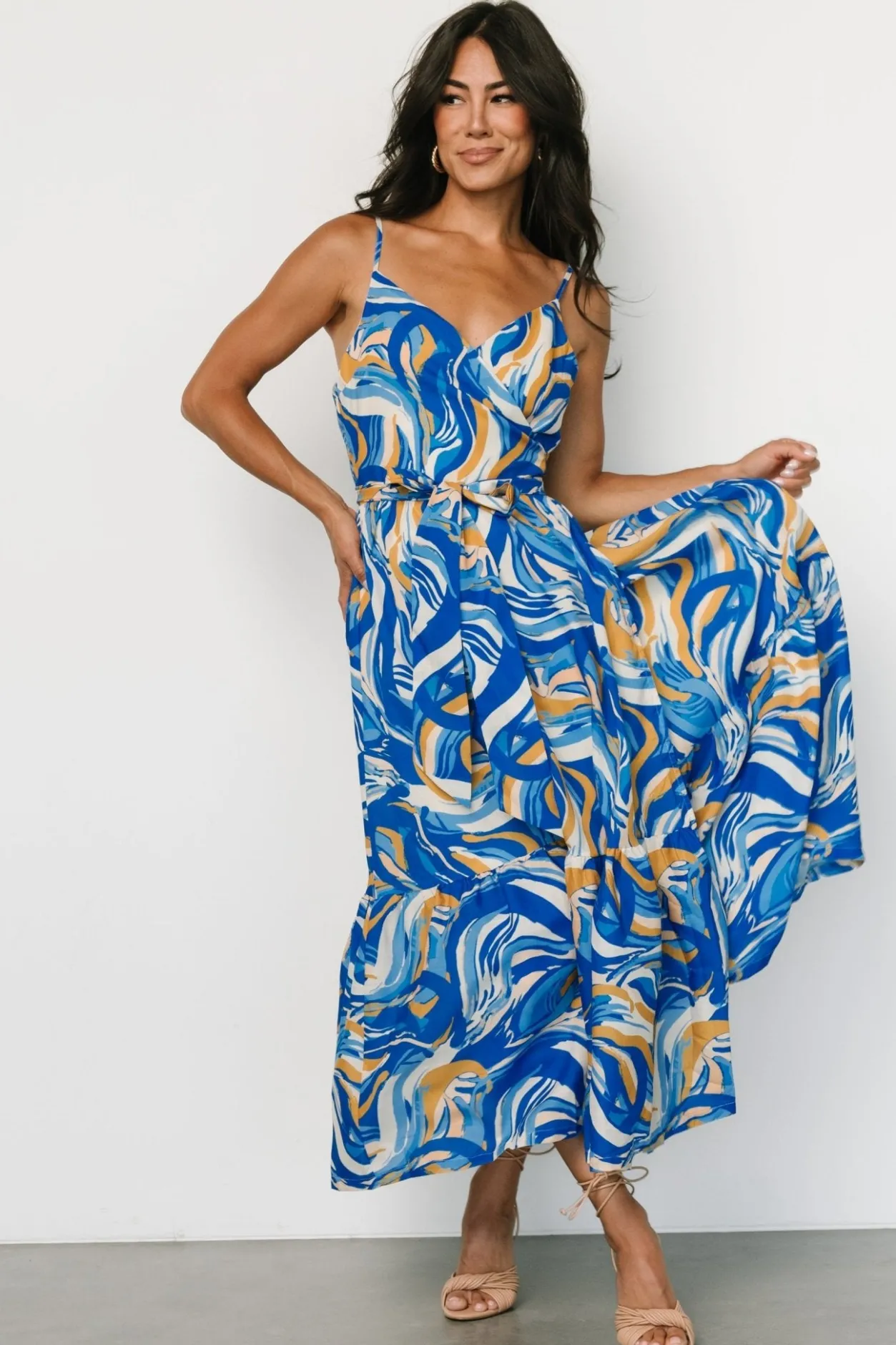 Outlet Baltic Born Yara Wrap Dress | Blue + Gold Multi Blue+GoldMulti