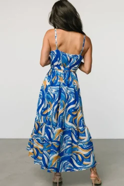 Outlet Baltic Born Yara Wrap Dress | Blue + Gold Multi Blue+GoldMulti