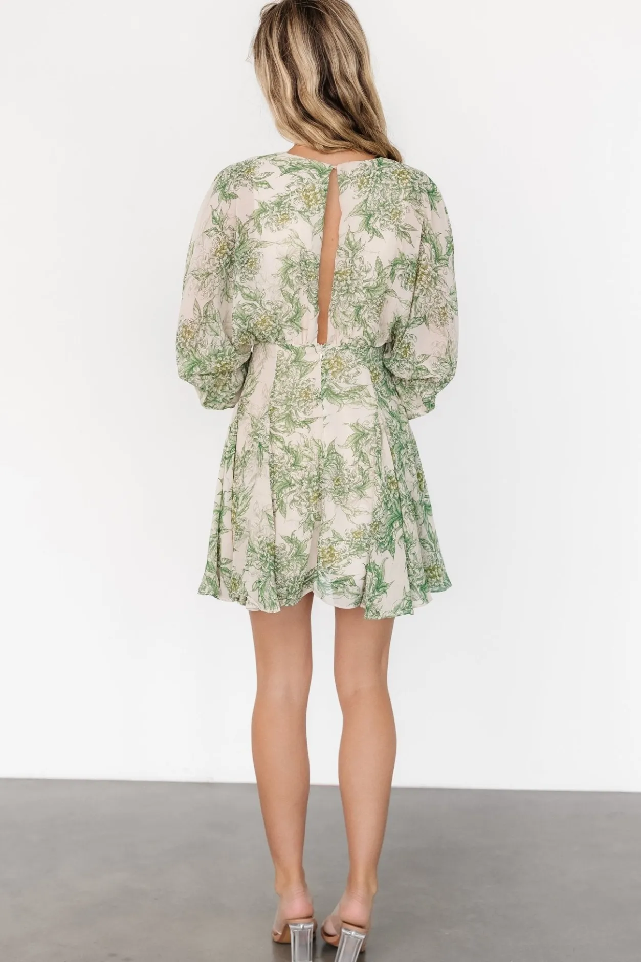 New Baltic Born Yves Short Dress | Green print Greenprint